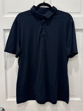 Lululemon Mens XL Navy Polo Shirt Golf Athleisure Quiet Luxury Performance